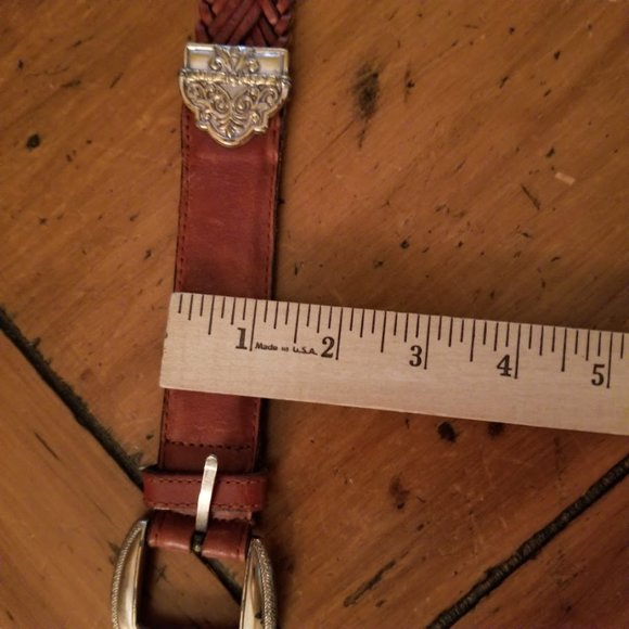 Fossil Braided Brown Leather Belt, Size Large - Picture 8 of 10